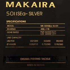 Okuma Makaira 50 2-Speed Open Top Game Reel Silver 11 Okuma Makaira 50 2-Speed Open Top Game Reel Silver -Okuma 134060 3 n
