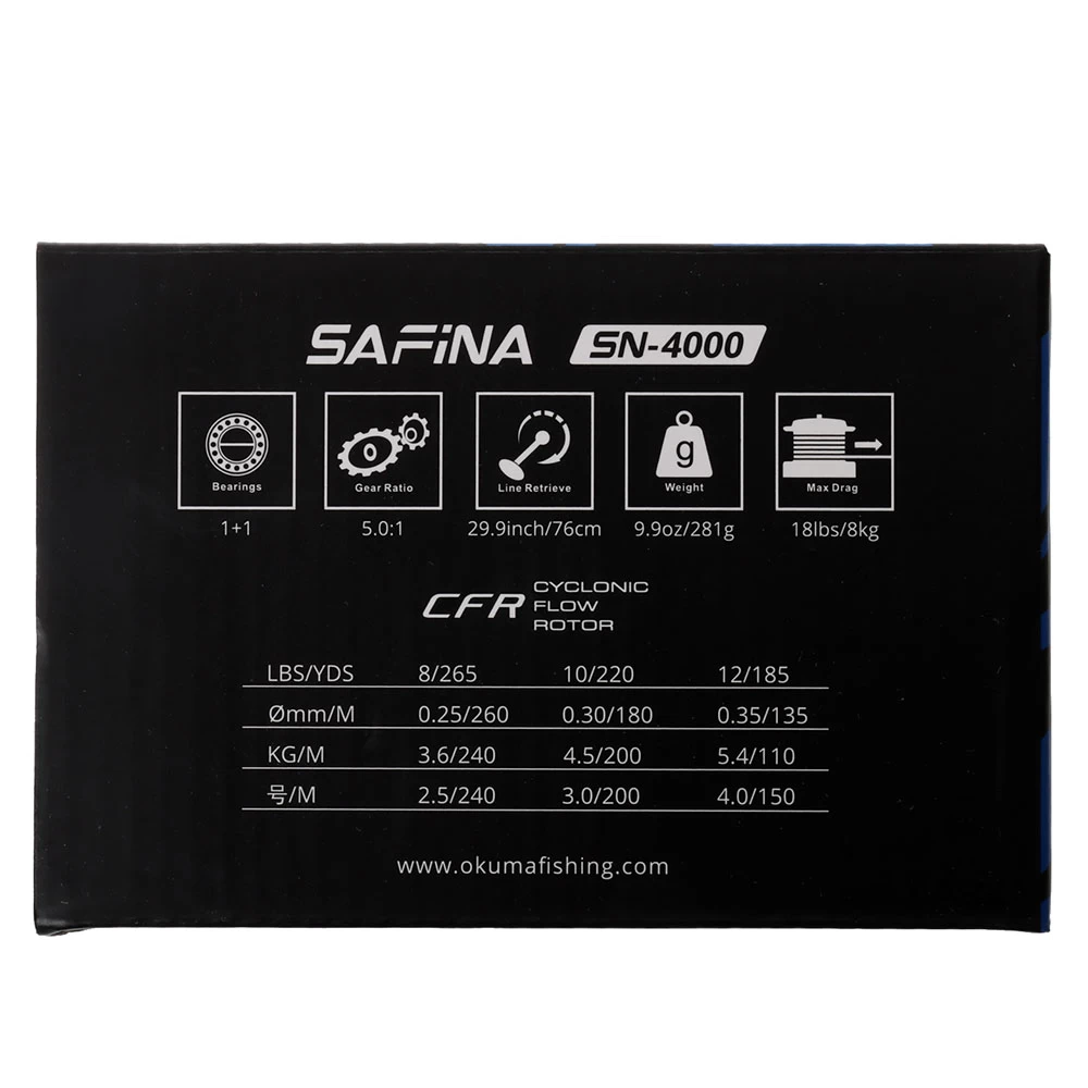 Okuma Safina 4000 Spinning Reel With 20lb Braid 4 Okuma Safina 4000 Spinning Reel With 20lb Braid - Image 2