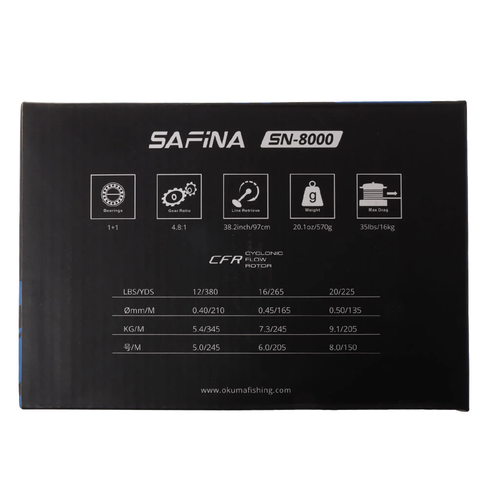 Okuma Safina 8000 Spinning Reel With 10kg Mono 4 Okuma Safina 8000 Spinning Reel With 10kg Mono - Image 2