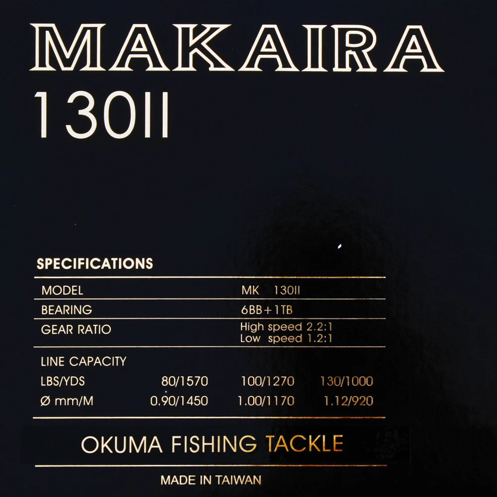 Okuma Makaira Gold 130W 2-Speed Game Reel 4 Okuma Makaira Gold 130W 2-Speed Game Reel - Image 2